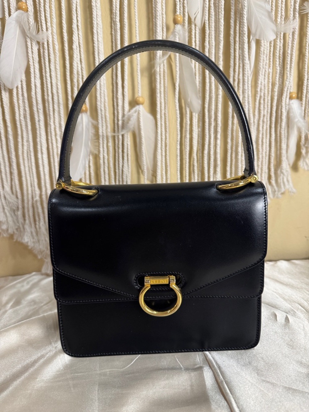 Celine Gancini double flap bag